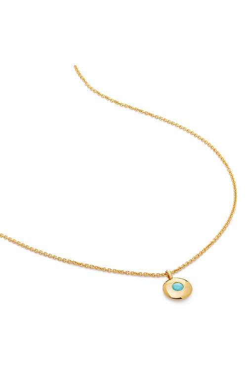 Monica Vinader December Birthstone Turquoise Pendant Necklace in 18K Gold Vermeil/December at Nordstrom