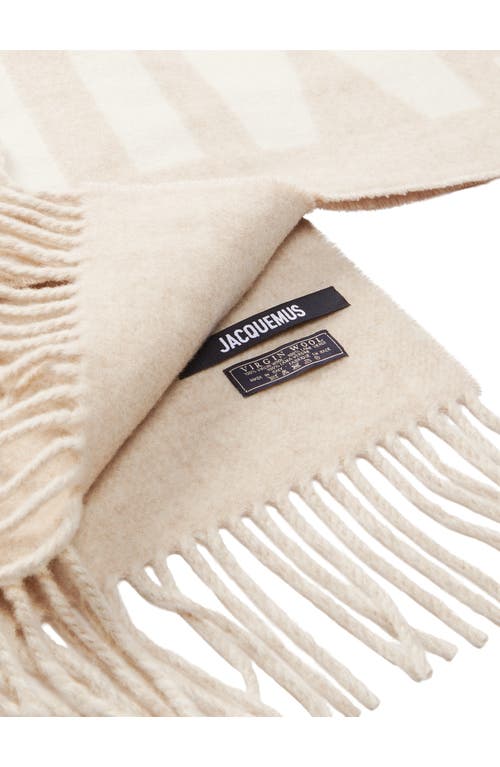 Shop Jacquemus L'écharpe  Wool Scarf In Multi-beige 015