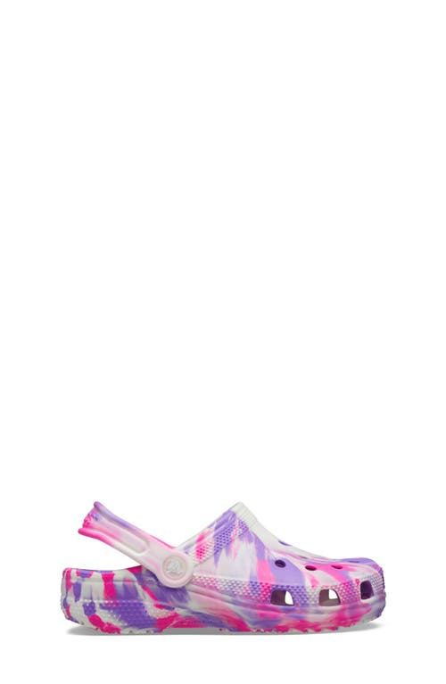 Crocs Toddler Classic Glow-in-the-dark Marbled Clog In Pink Crush Multi