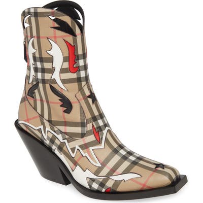 Burberry Matlock E-Canvas Cowboy Boot - Beige