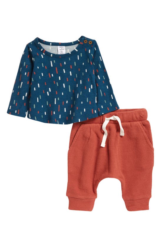 Nordstrom Babies' Kids'  Playground Print Top And Joggers Set In Teal Seagate Confetti- Rust