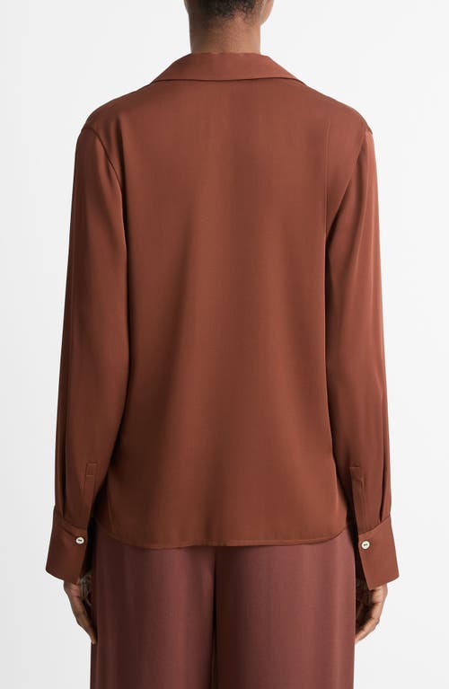 Shop Vince Silk Blend Polo Shirt In Deep Rosewood