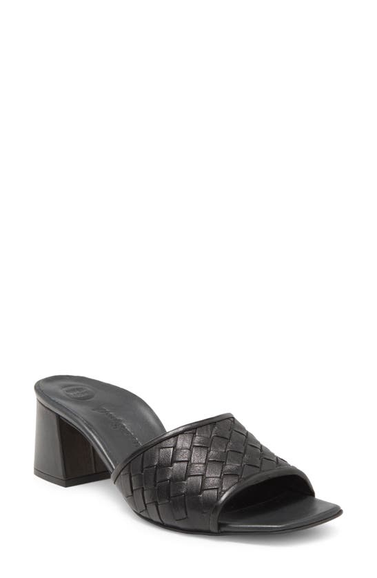 Paul Green Tisha Slide Sandal In Black Wash Leather