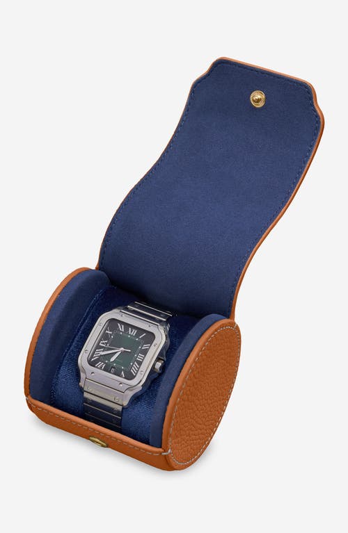 Maison De Sabre Maison De Sabré Leather Watch Roll In Pecan Brown