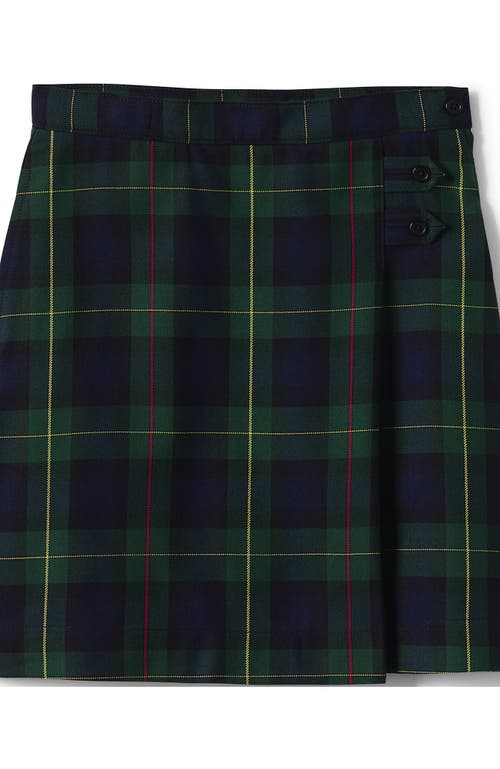 Shop Lands' End School Uniform Girls Slim Plaid A-line Skirt Below The Knee In Hunter/classic Navy Plaid