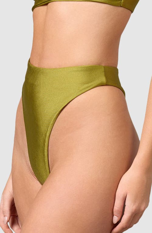 Shop Mbm Swim Wish Bikini Bottom In Olive