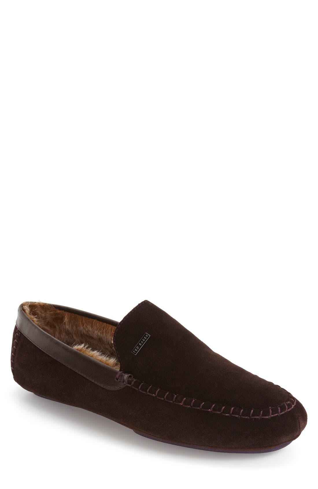 fur lined loafers mens