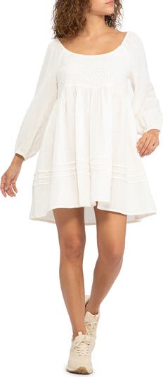 Long Sleeve Cotton Babydoll Dress