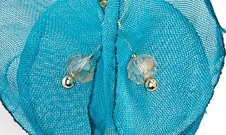 Shop Tasha Fabric Flower Drop Earrings In Teal
