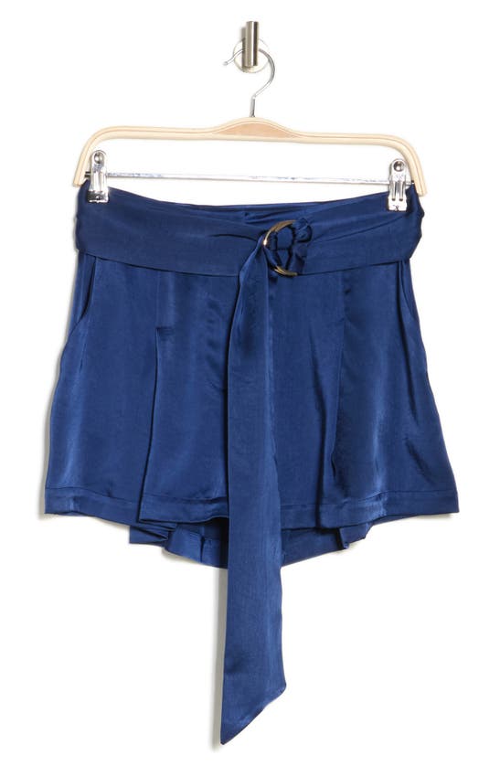 Ramy Brook Gianna Belted Shorts In Spring Navy