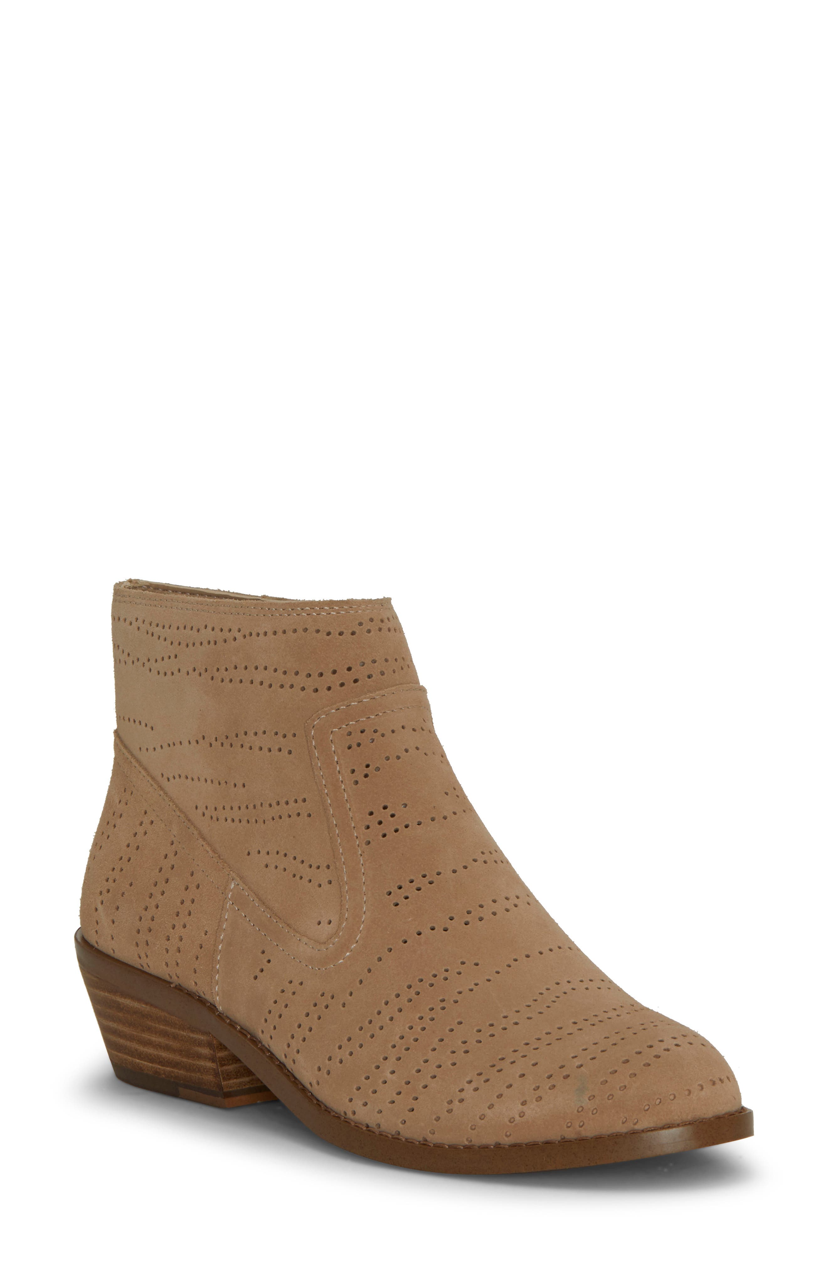 perforated leather booties