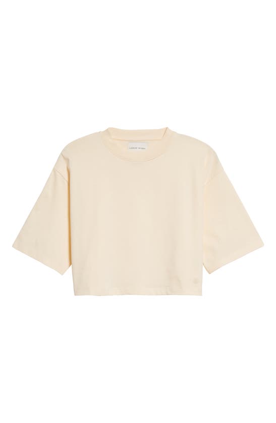 Shop Loulou Studio Gupo Crop Supima® Cotton T-shirt In Rice Ivory