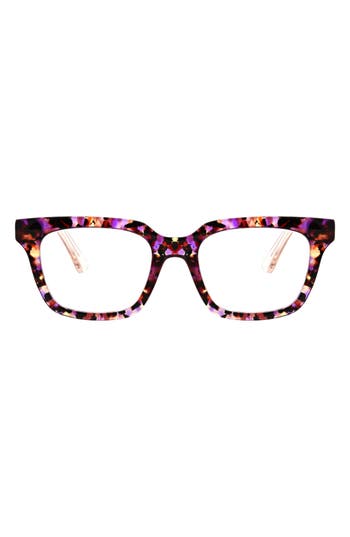 Oscar De La Renta 51mm Square Optical Glasses In Purple Demi