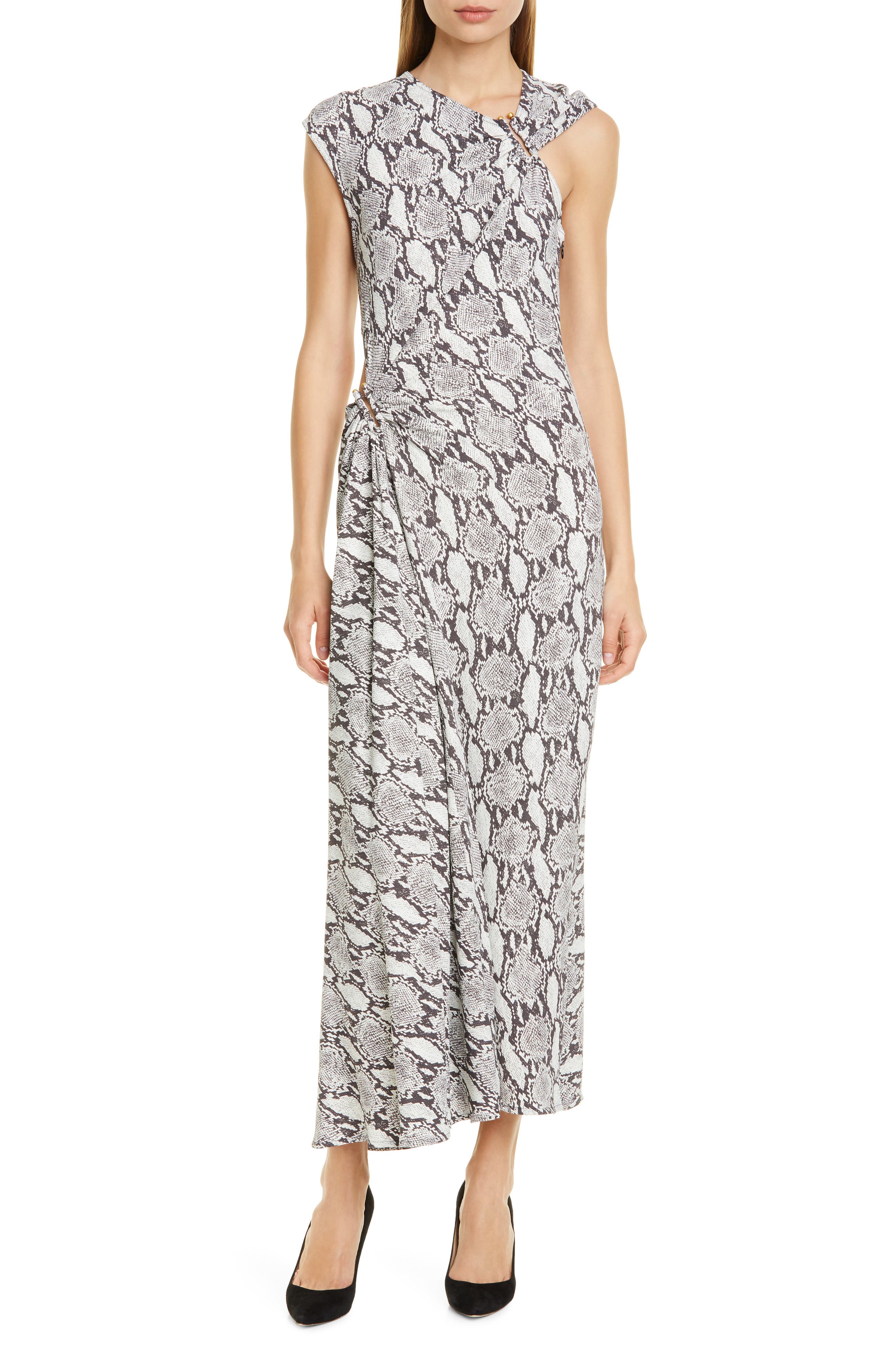 A.l.c. Beale Snakeskin Print Maxi Dress, Beige