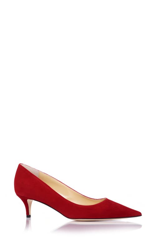Classic Pointed Toe Kitten Heel Pump in Classic Red
