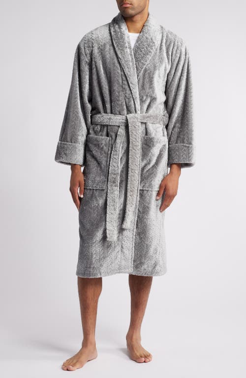 Daniel Buchler Mosaic Texture Fleece Robe In Grey