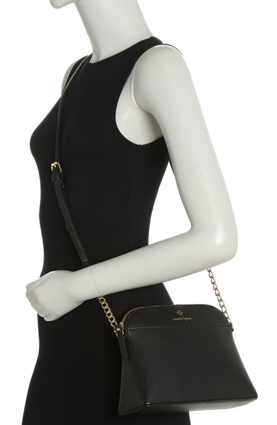 Nanette Lepore Thea Dome Faux Leather Crossbody Bag In Black | ModeSens