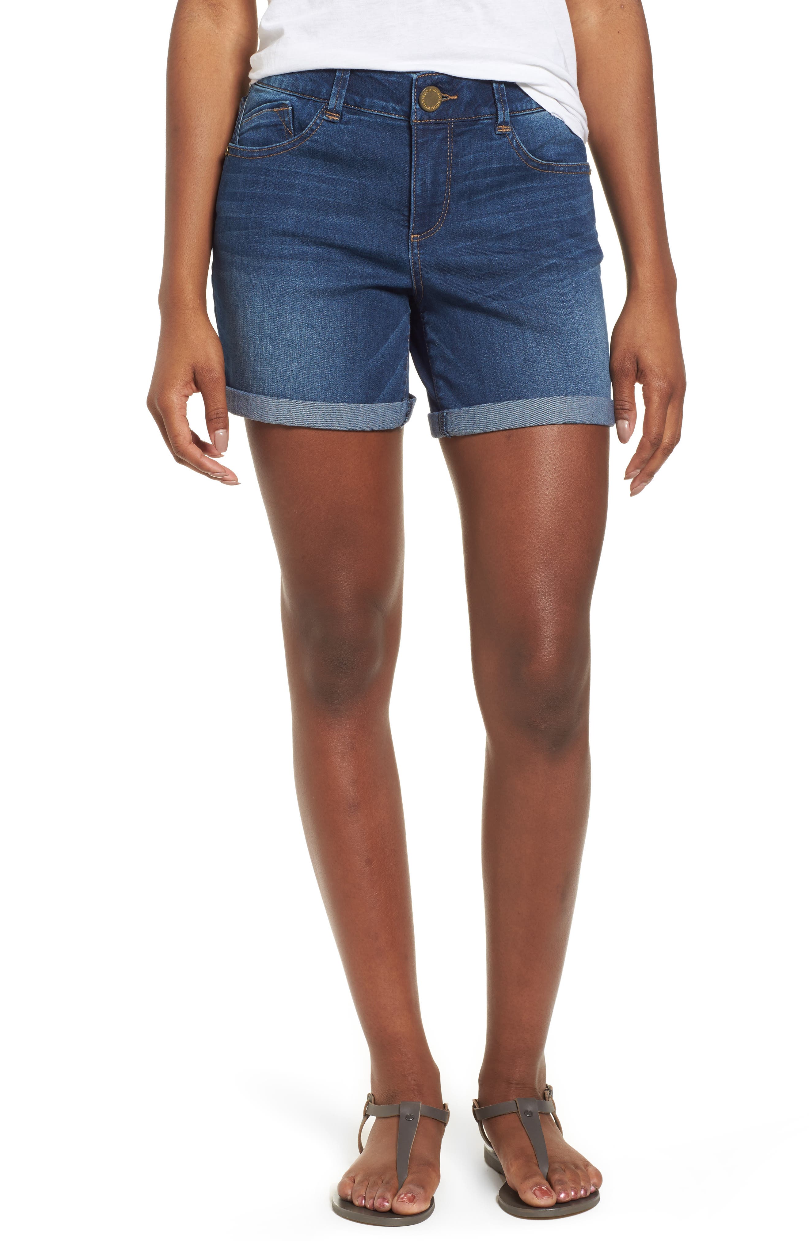 Wit & Wisdom Absolution Cuffed Denim Shorts (Regular & Petite
