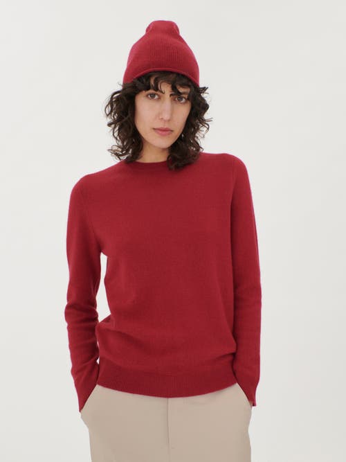 Gobi Cashmere Cashmere Hat And Sweater Set In Cabernet