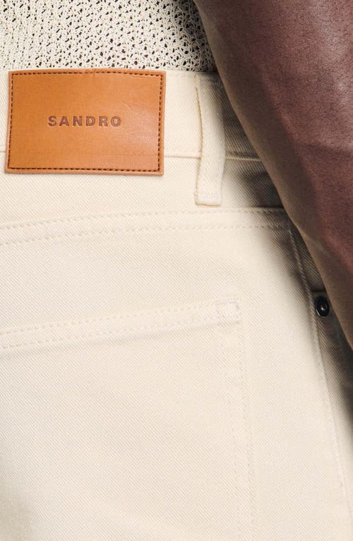 Shop Sandro Cotton Jeans In Ecru