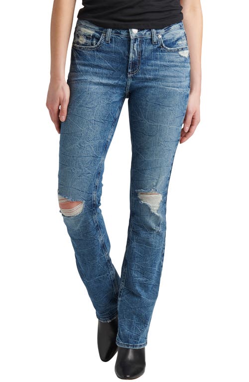 Silver Jeans Co. Suki Ripped Slim Bootcut Jeans in Indigo at Nordstrom, Size 30 X 33