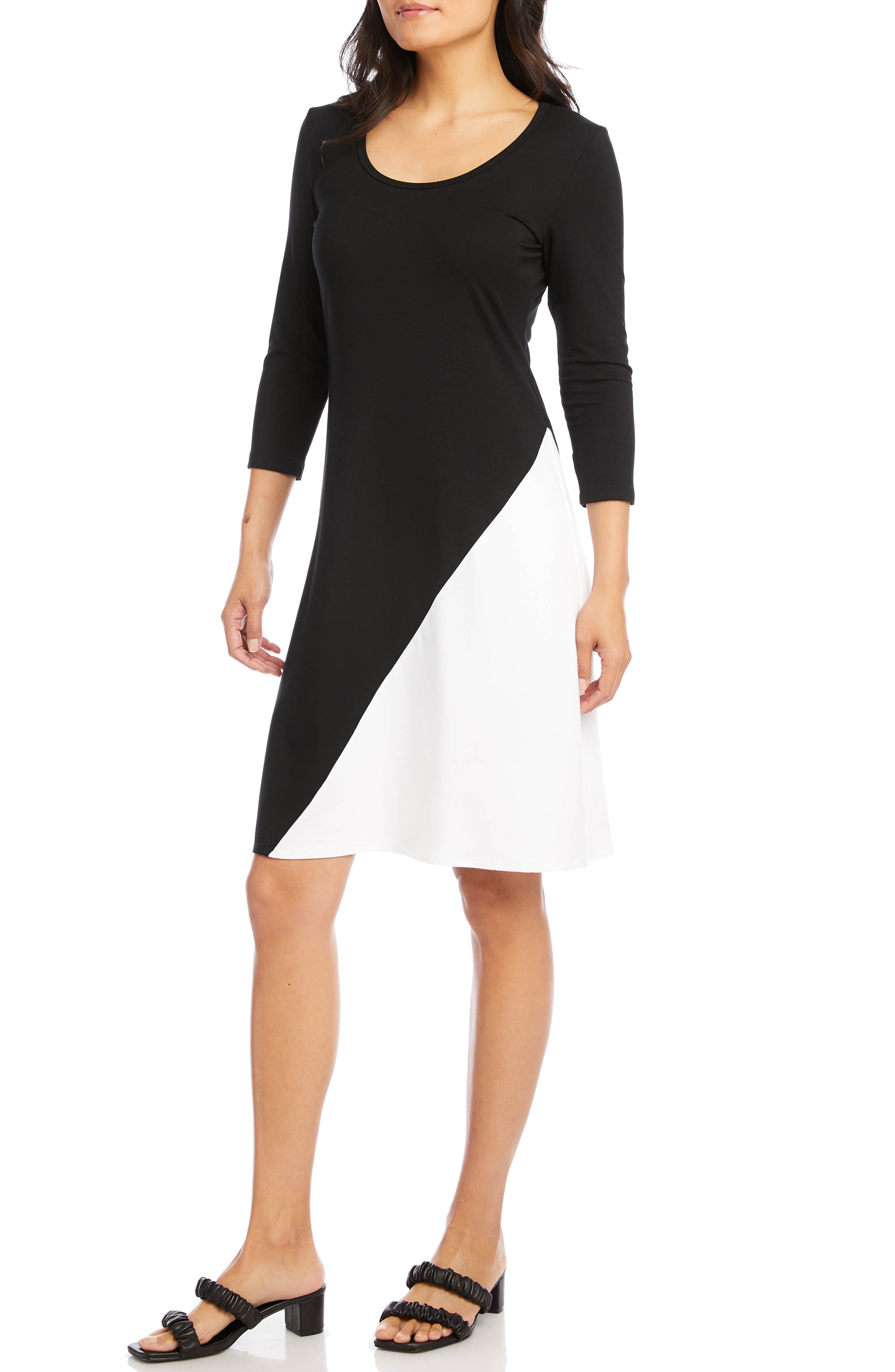 Karen Kane Diagonal Colorblock Dress 
