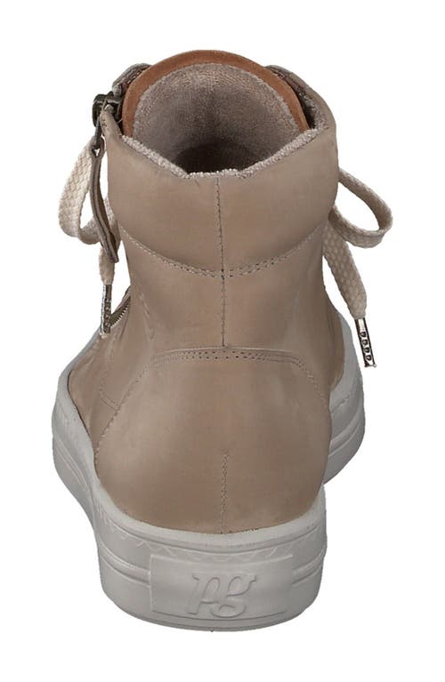 Paul Green Wells High Top Sneaker In Alpaca Cognac Combo