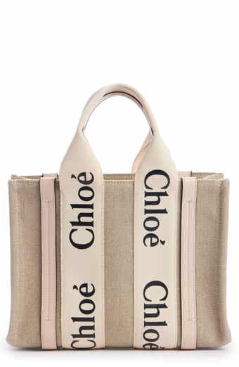 Chloé Women's Woody Medium Linen Tote Bag - Brown Beige
