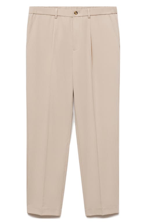 Shop Mango Regular Fit Pleated Flowy Pants In Ice Grey