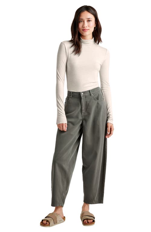 Splendid Turtleneck Tee In Pale Oak Heather