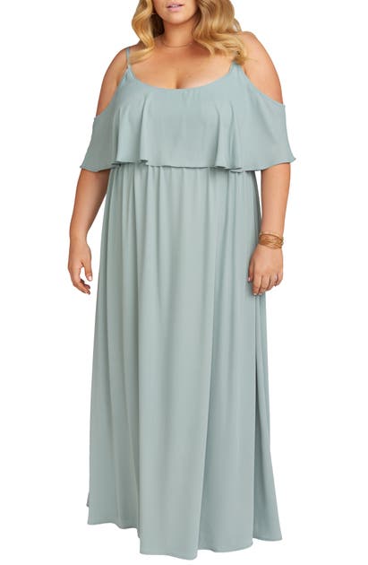 knee length dresses for ladies Ruffle-Trim Corset Maxi Dress in Ivory - 10 main image 0