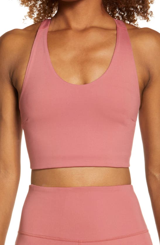 Zella Studio Lite Longline Bra In Pink Mauve