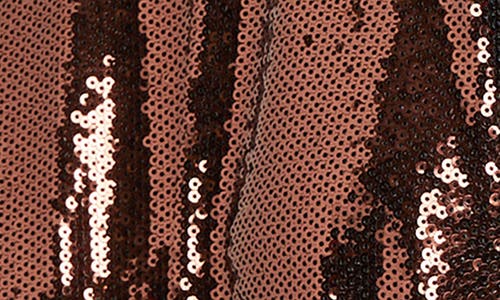 Misook Sequined Long Sleeve Dress In Mahogany