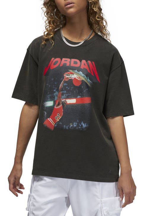 Jordan Shirt Boys Sz L Gray Black Michael Jordan 23 Short Sleeve T-Shirt  Stretch 