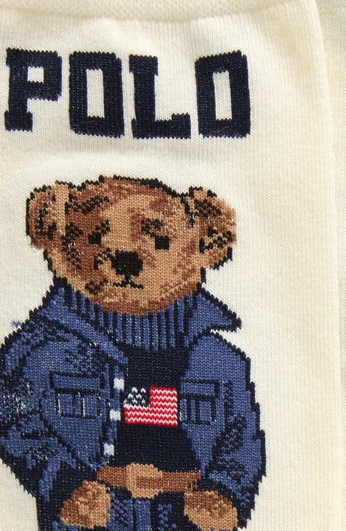 Polo Ralph Lauren Americana Bear Cotton Blend Crew Socks In Ivory