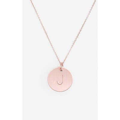 Nashelle 14K-Rose Gold Fill Initial Disc Necklace