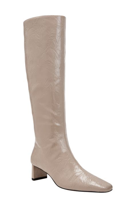 Beige leather boots womens best sale