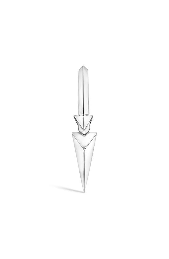 Shop Maria Tash Triple Spike Single Hoop Earring In White Gold