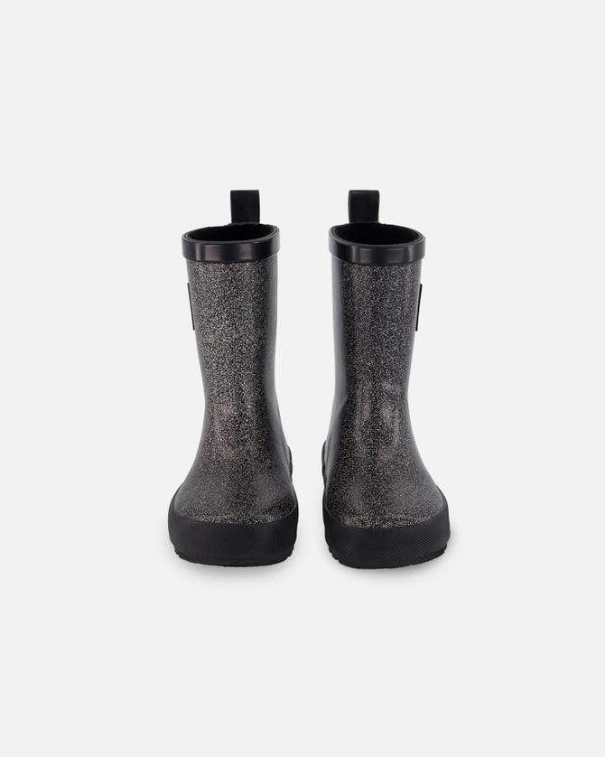 Shop Deux Par Deux Baby Girl's Rain Boots Glittering Black