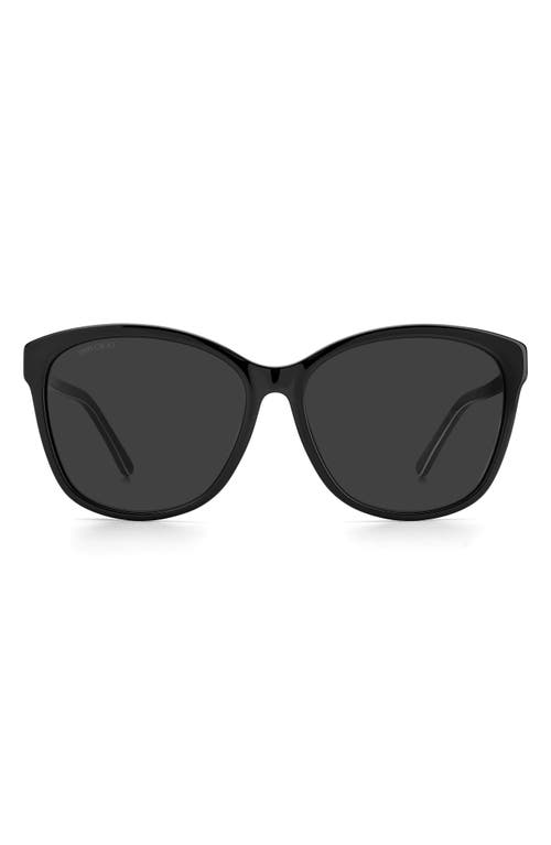 Jimmy Choo Lidie 59mm Cat Eye Sunglasses in Black /Grey
