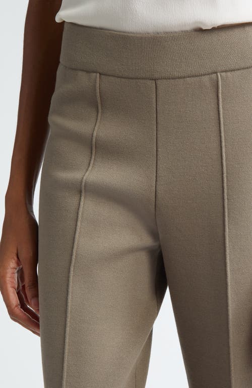 Shop Lafayette 148 New York Foley Crepe Knit Flare Ankle Pants In Concrete