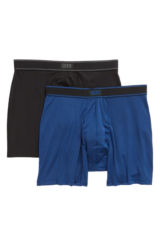 Saxx Daytripper 2-pack Boxer Briefs In Black/ City Blue Heather
