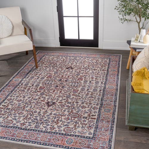Jonathan Y Kemer All-over Persian Machine-washable Area Rug In Beige/red/blue