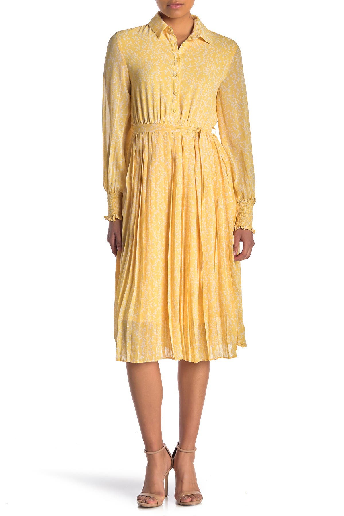 pleated shirt dress