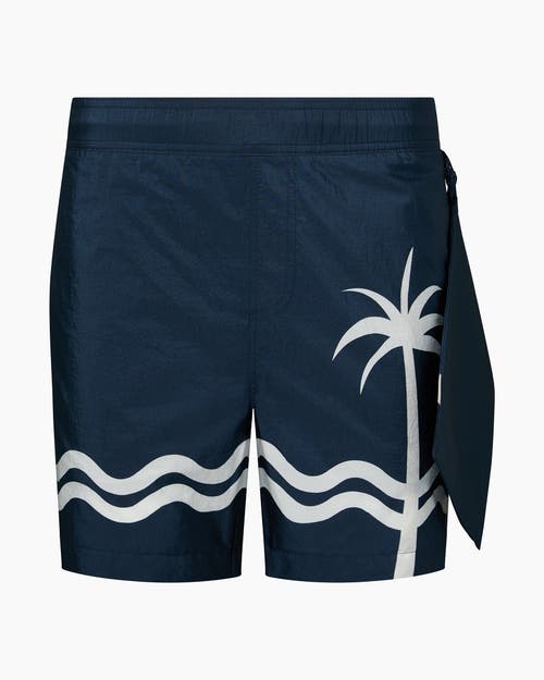 Onia Nylon Crinkle 5 Swim Trunk In Blue