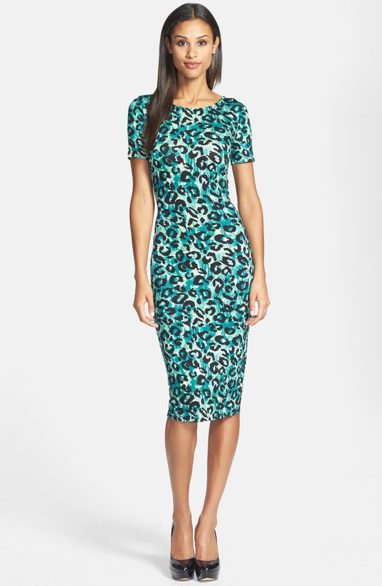 Felicity & Coco Leopard Print Scoop Back Midi Dress (Nordstrom ...