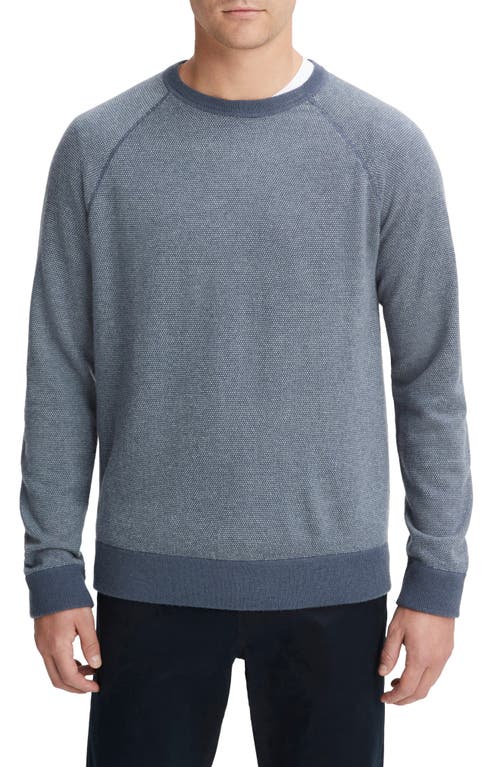 Vince Birdseye Jacquard Wool, Cotton & Cashmere Sweater In Blue