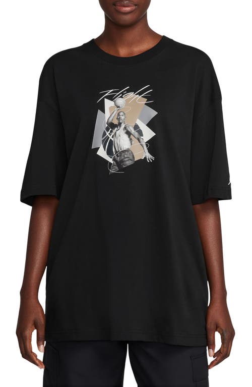 Jordan Flight Oversize Graphic T-Shirt Black at Nordstrom,