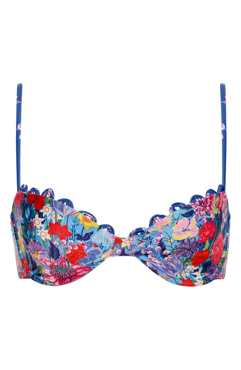 Agua Bendita Piper Vessel Underwire Bikini Top, Alternate, color, Blue