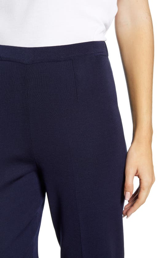 Ming Wang Straight Leg Knit Pants In Indigo